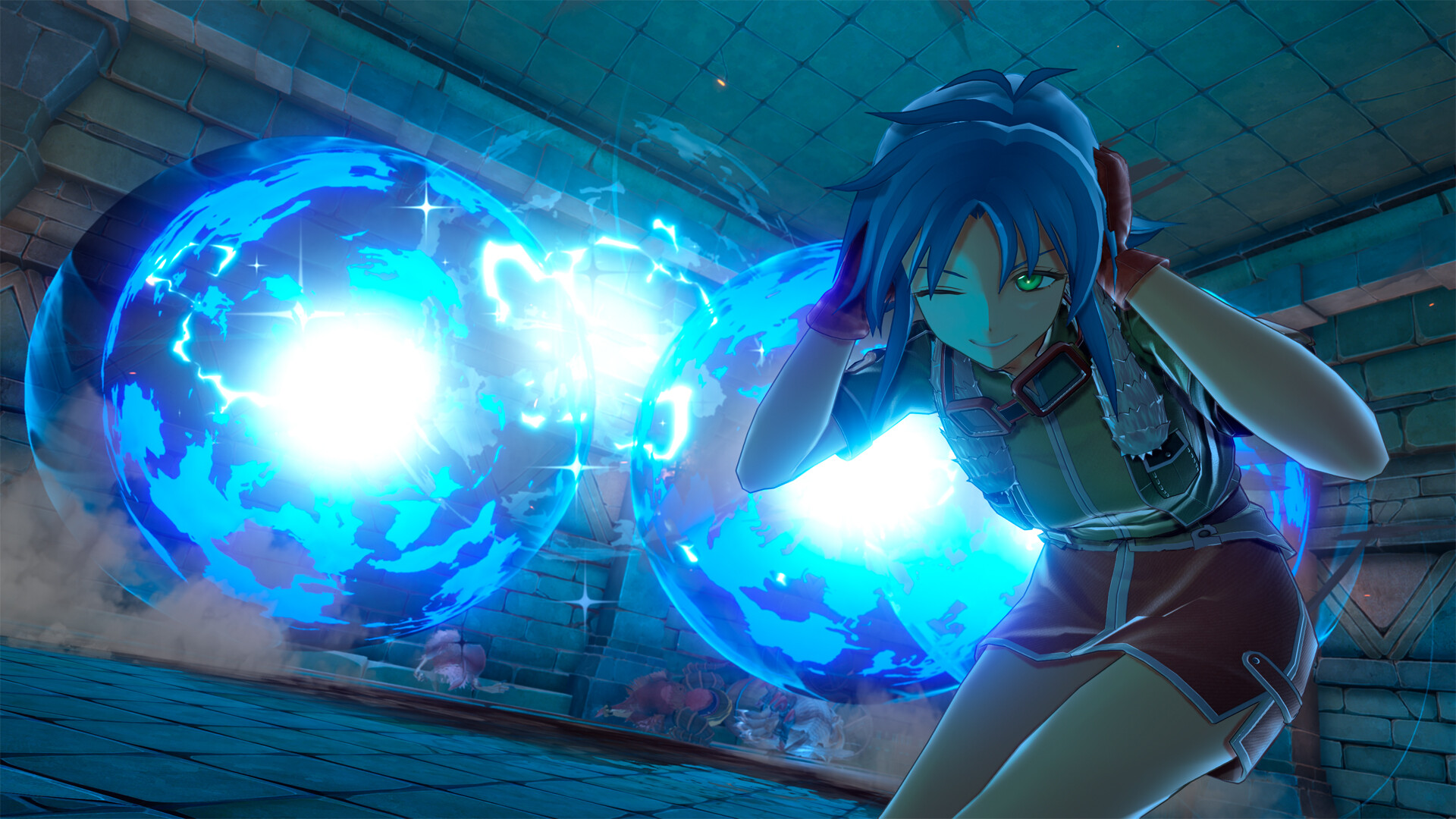 空の軌跡 the 2nd 公式スクリーンショット 青いエフェクトを伴うアーツ発動シーン
