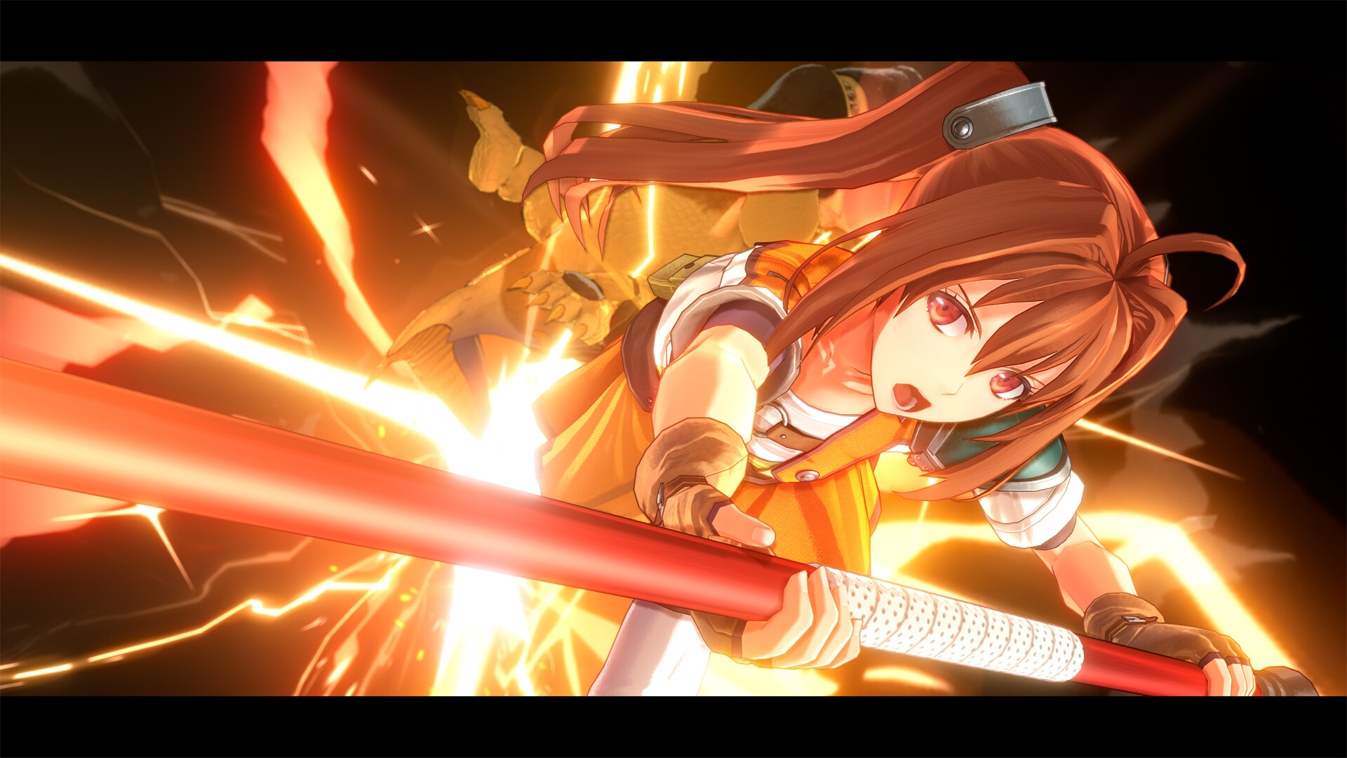 空の軌跡 the 2nd 公式スクリーンショット 得物を構えるキャラクターが敵と対峙する戦闘シーン