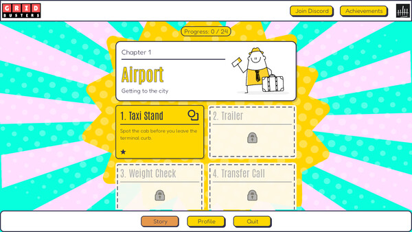 Screenshot of GRIDBUSTERS gameplay showing in-action mechanics