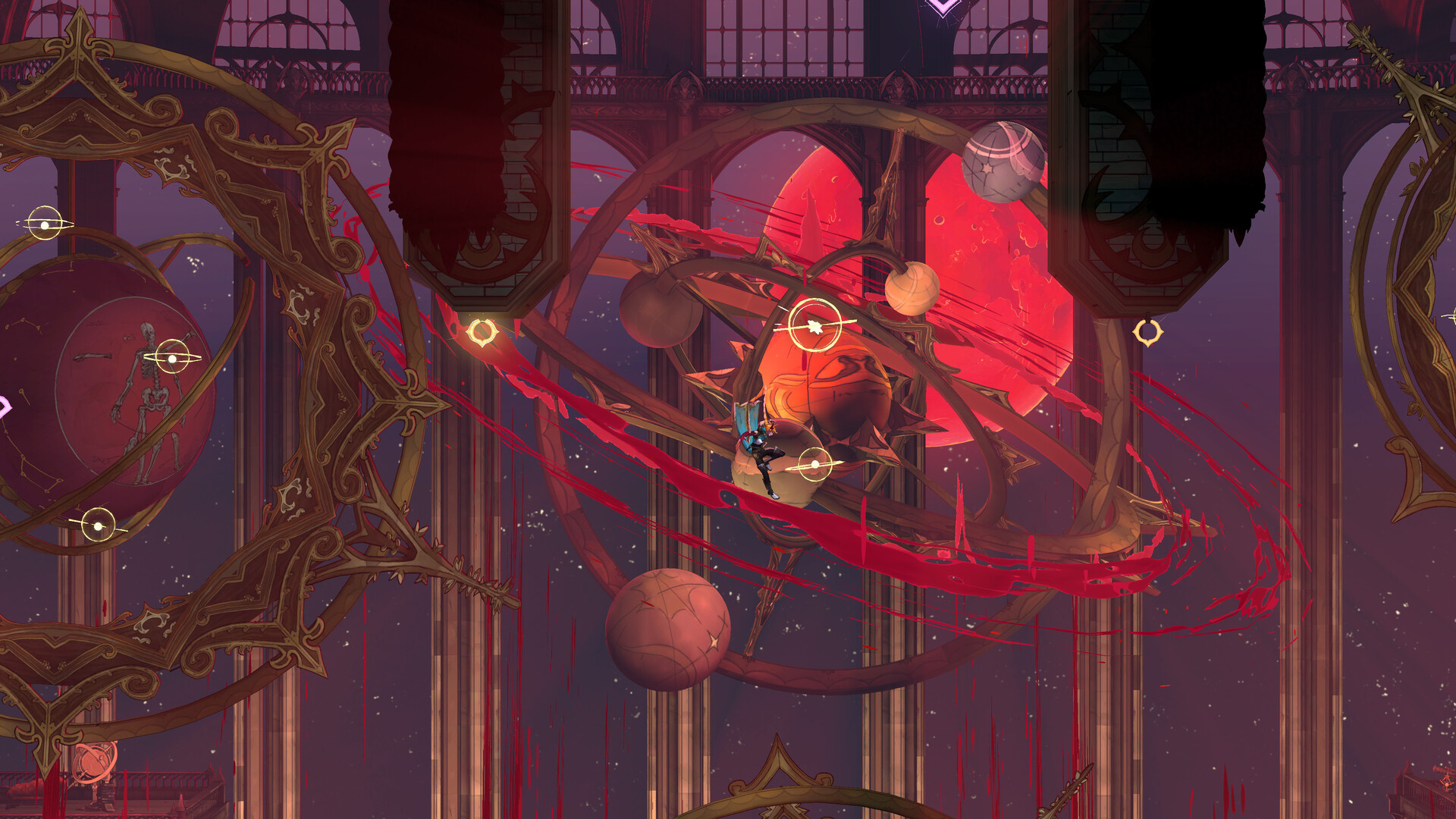 Castlevania: Belmont's Curse 公式スクリーンショット 天体・タロットを思わせる巨大な仕掛けが広がるボスエリア