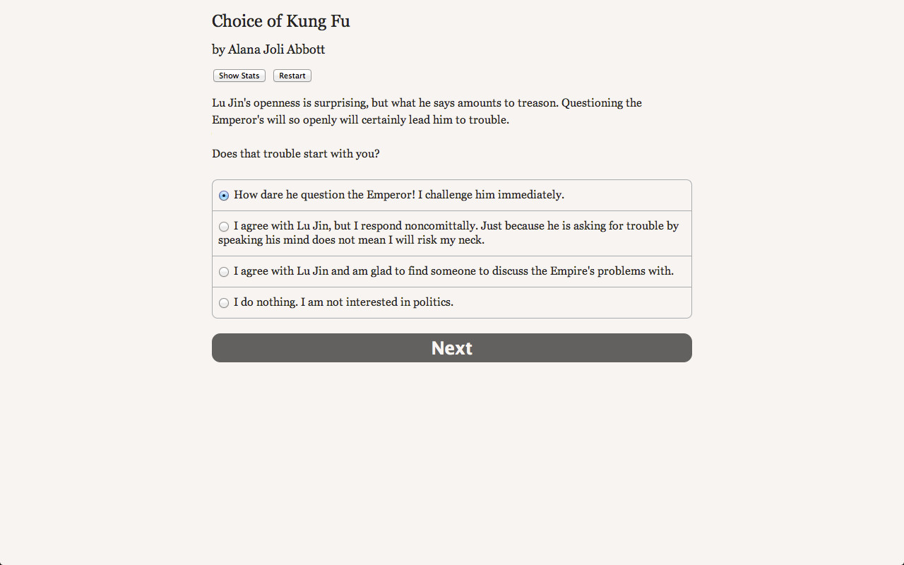 Choice of Kung Fu