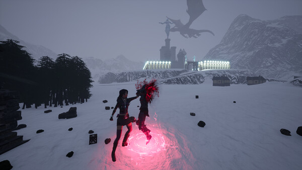 Screenshot of NYRA: The Fall of Light gameplay showing in-action mechanics