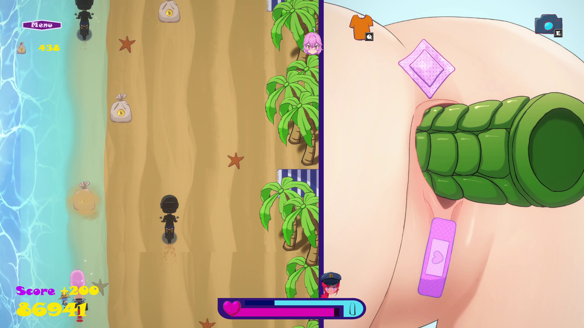 Riding to Bounce City - Bandage Pasties set A scene