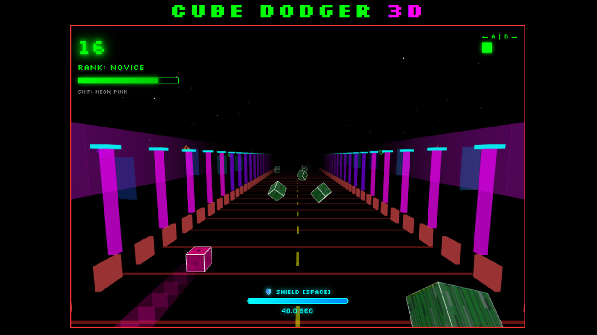 Cube Dodger 3D – Neon Pink Ship Featured Screenshot #1