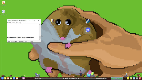 Screenshot of Deskavator gameplay showing in-action mechanics