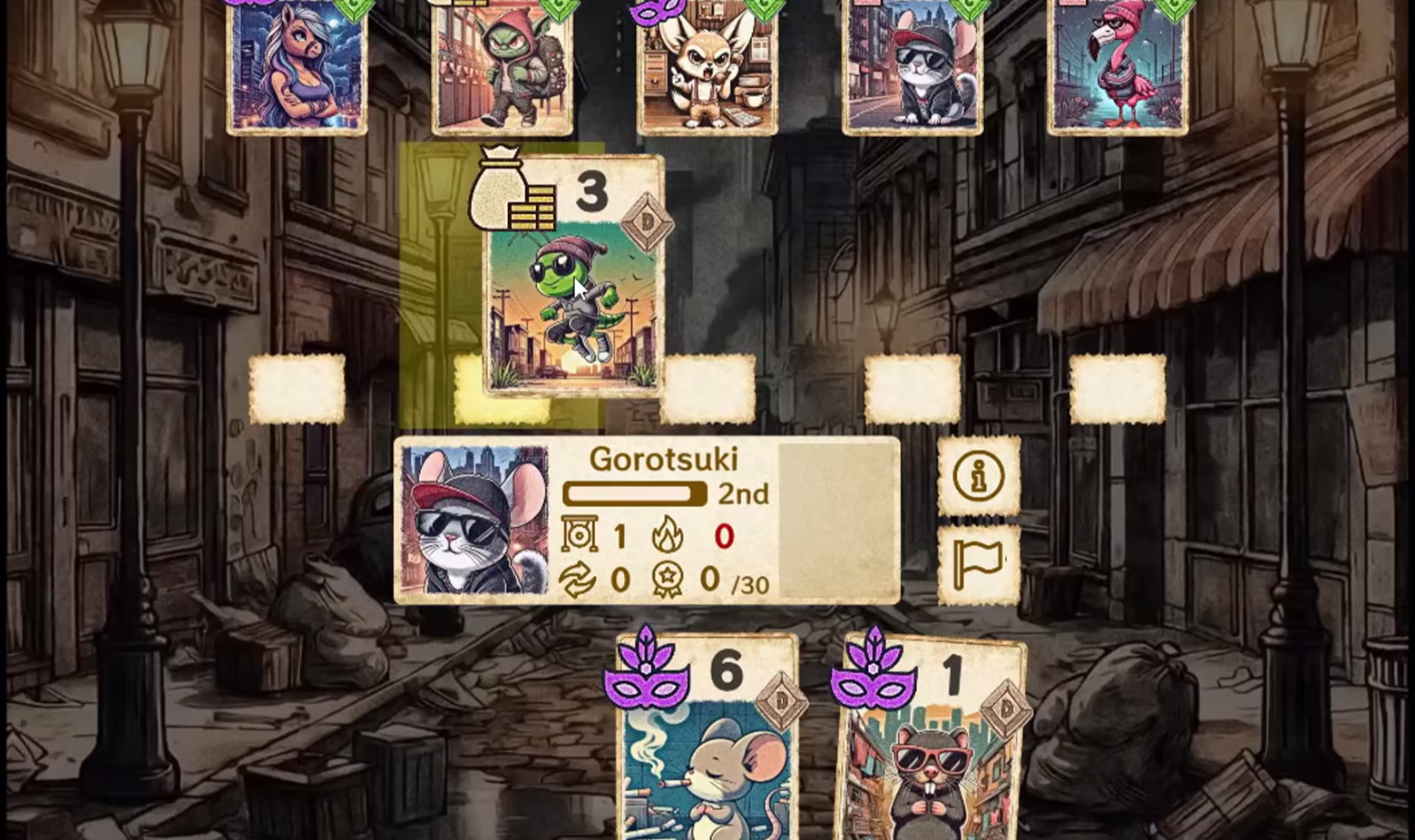 Lane and reward card gameplay screenshot