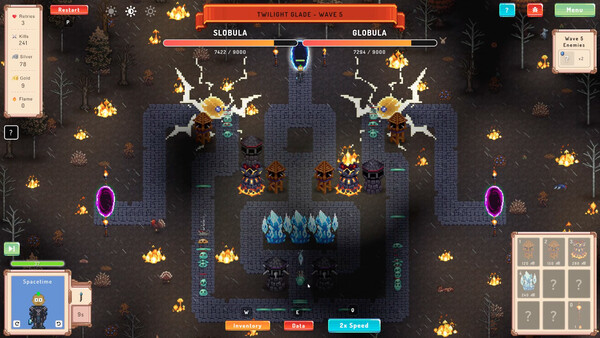 Screenshot of Portal Guardian gameplay showing in-action mechanics