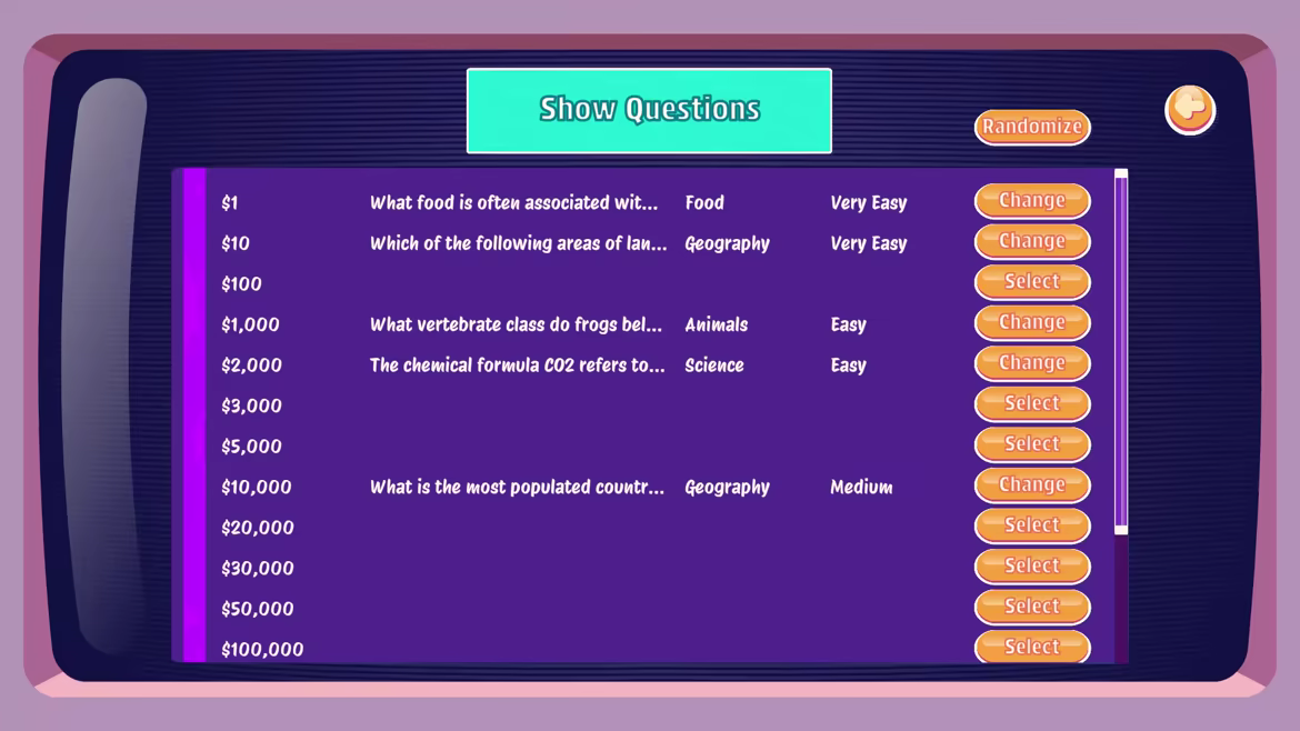 Quiz Show Simulator video 2