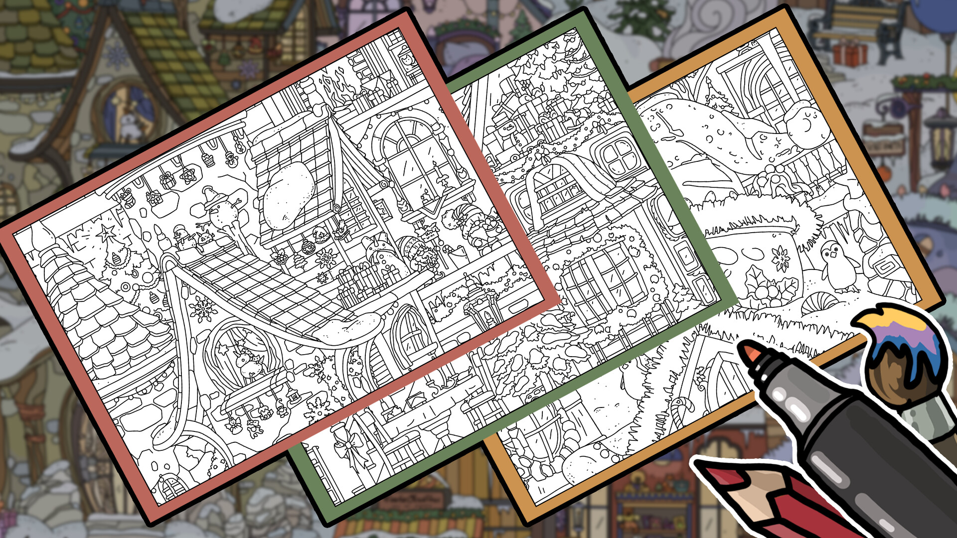 HIDDEN CATS 8: Happy New Year - Coloring Book Featured Screenshot #1