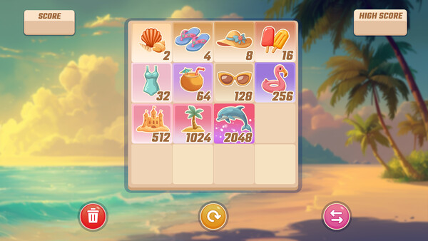 Screenshot of 2048 Dreams gameplay showing in-action mechanics