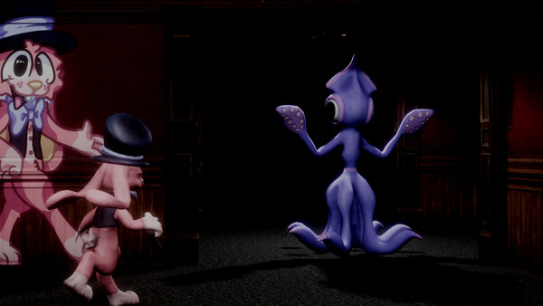 Screenshot of Mascot Mayhem (Asymmetrical Horror) gameplay showing in-action mechanics
