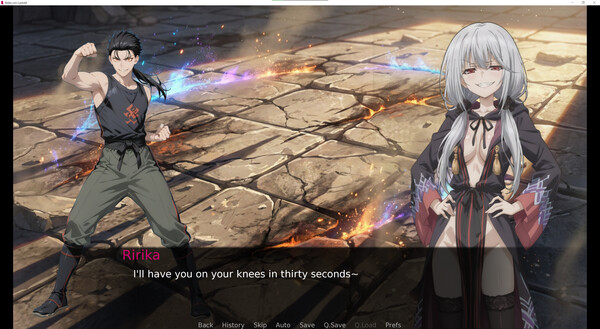 Screenshot of Ririka von Lustveil gameplay showing in-action mechanics