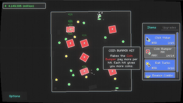 Screenshot of Billion Bounces gameplay showing in-action mechanics