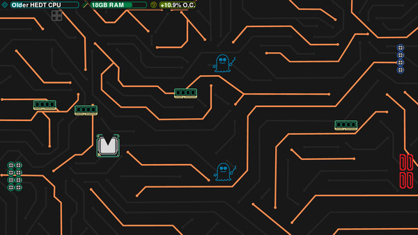 Screenshot of RAM Munchers Neon gameplay showing in-action mechanics