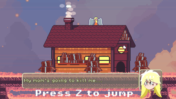 Screenshot of Avian Delivery gameplay showing in-action mechanics
