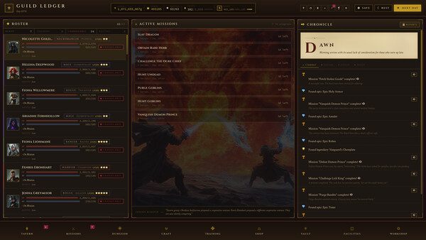 Screenshot of Hero's Guild gameplay showing in-action mechanics