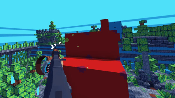 Screenshot of GunSlaw VR gameplay showing in-action mechanics