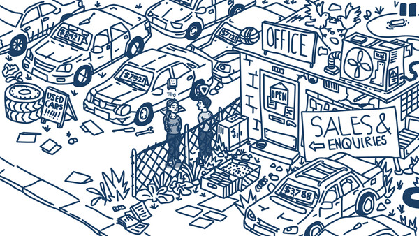 Screenshot of One man's junk gameplay showing in-action mechanics