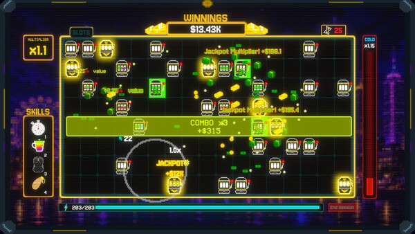 Screenshot of One More Spin gameplay showing in-action mechanics
