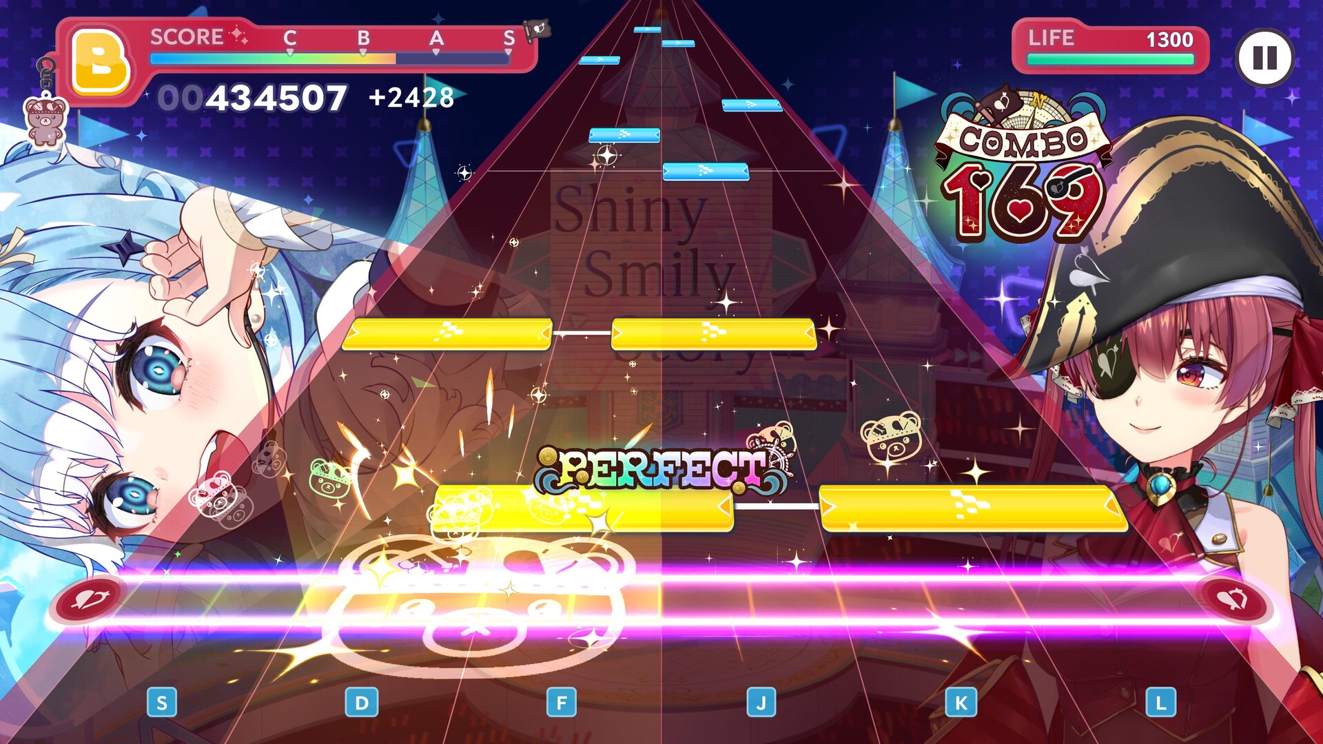 Six-lane rhythm stages