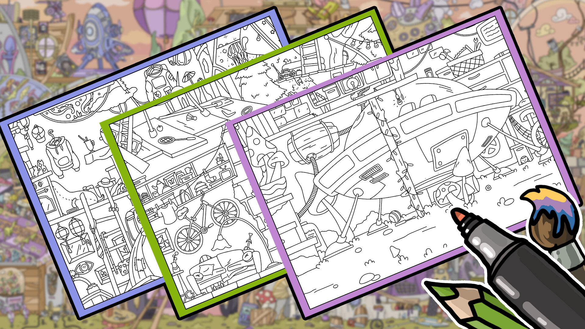 HIDDEN CATS 9: Aliens - Coloring Book Featured Screenshot #1