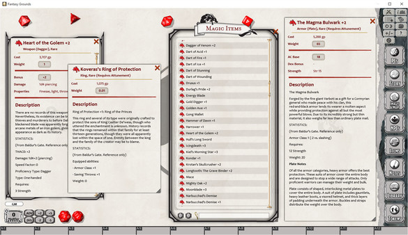 Fantasy Grounds - Baldur's Gate: Enhanced Edition Item Pack
