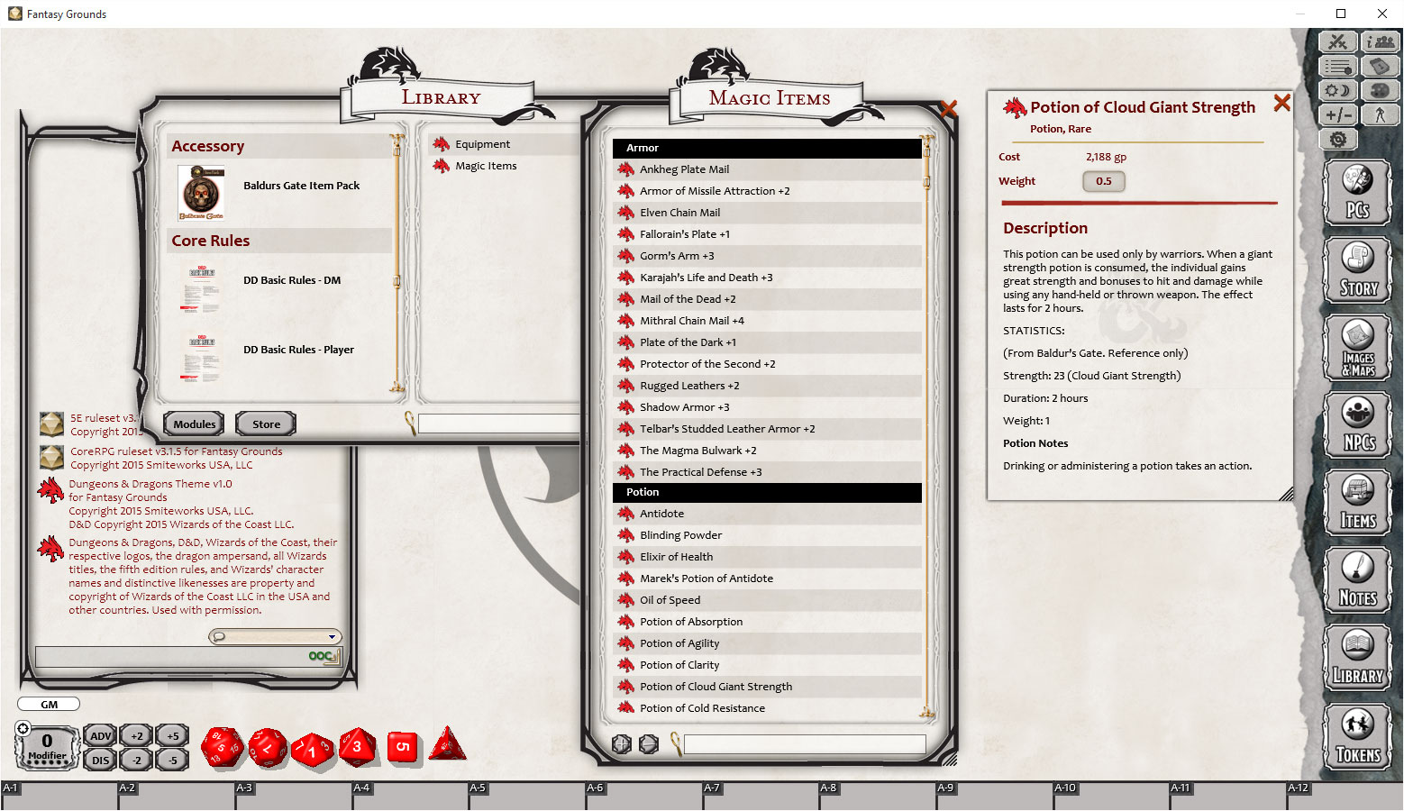 Fantasy Grounds - Baldur's Gate: Enhanced Edition Item Pack Featured Screenshot #1