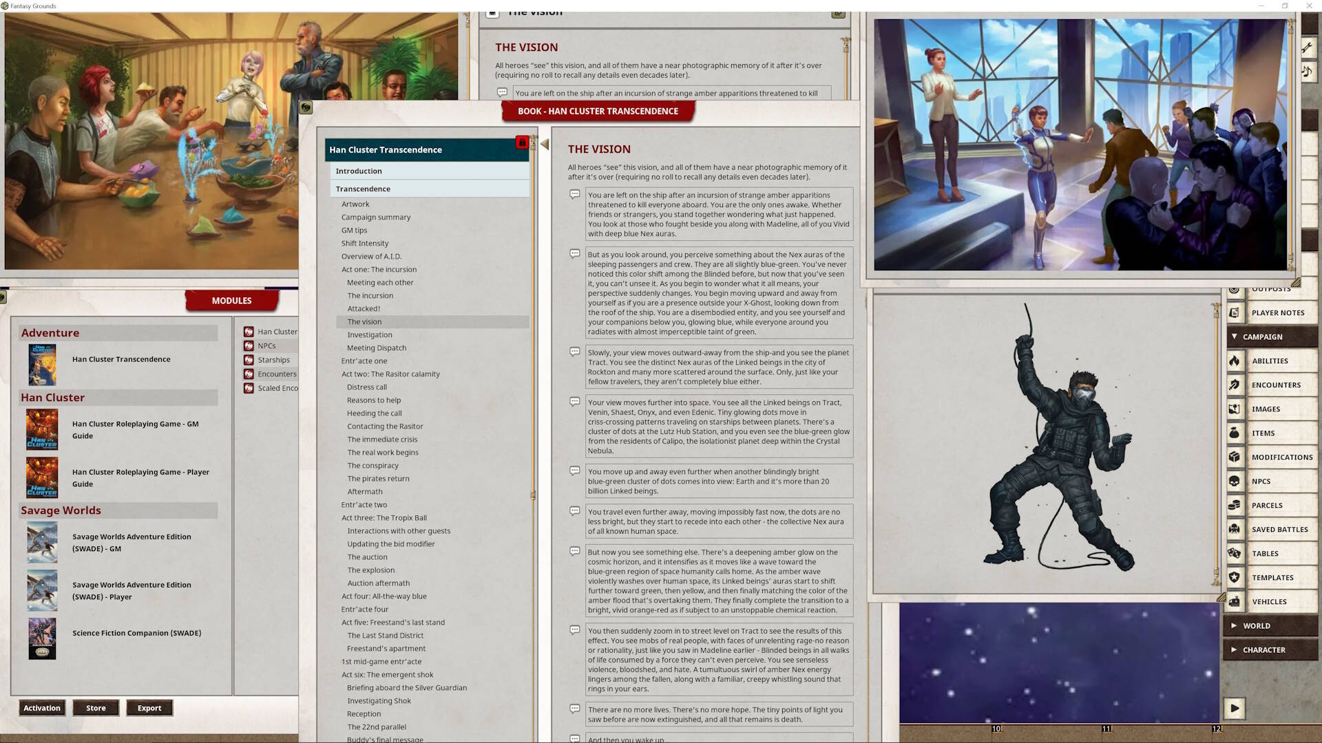 Fantasy Grounds - Han Cluster Roleplaying Game: Transcendenceのスクリーンショット 1