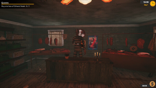 Screenshot of Haunted Bar Simulator 🍻 gameplay showing in-action mechanics