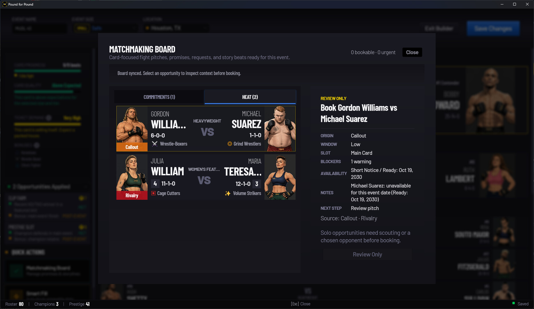 Pound for Pound: MMA Promotion Simulator