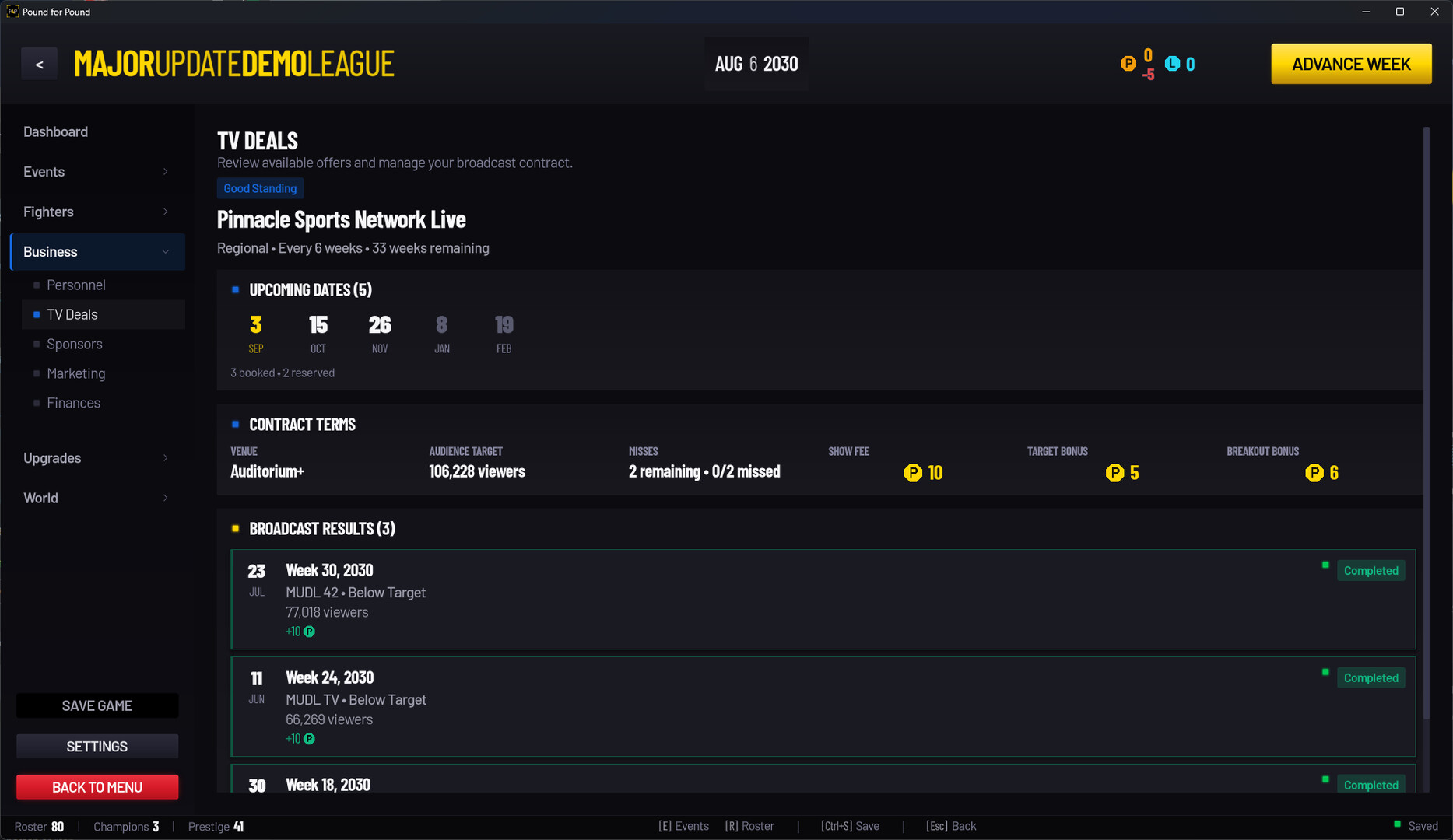 Pound for Pound: MMA Promotion Simulator
