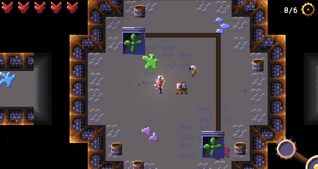 Preview of a puzzle where the player is in a room next to 2 fans.