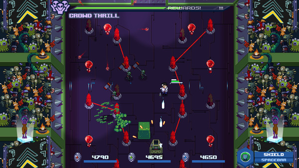 Screenshot of Satellite Rush gameplay showing in-action mechanics