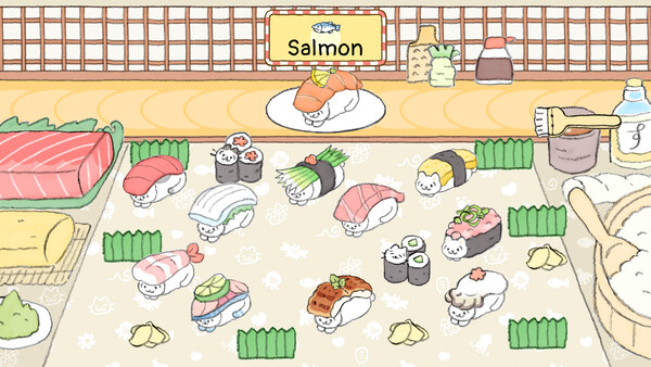 Screenshot of Sushi Neko Do gameplay showing in-action mechanics