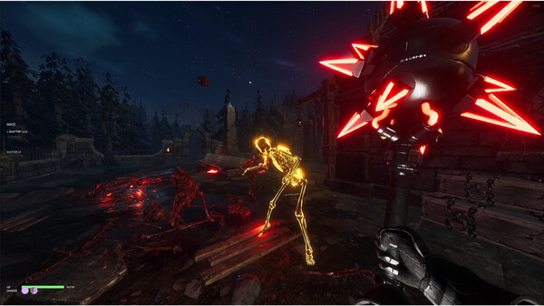 Screenshot of STEEL HEAVEN gameplay showing in-action mechanics