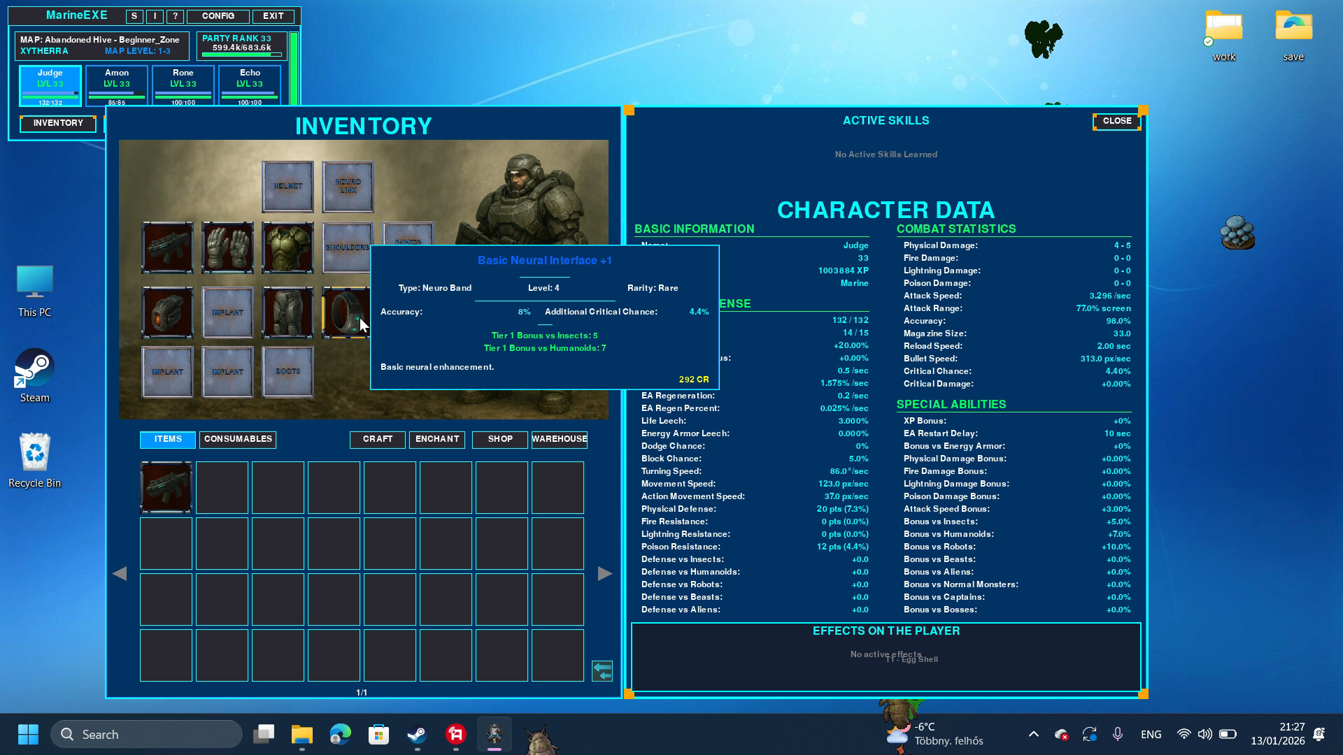 MARINE.EXE - Desktop RPG screenshot #6
