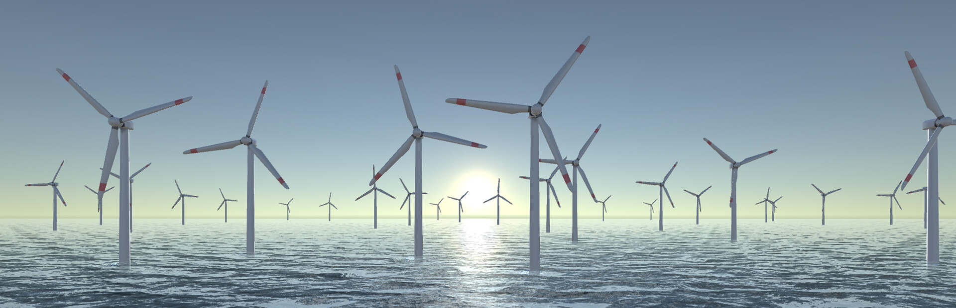 Wind Turbines Ocean Meditation