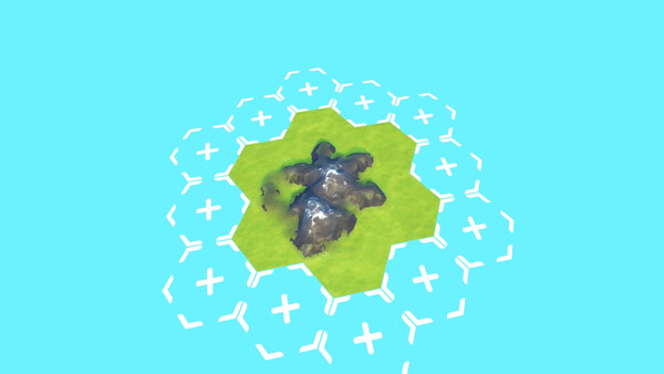 Screenshot of Hexscapes gameplay showing in-action mechanics