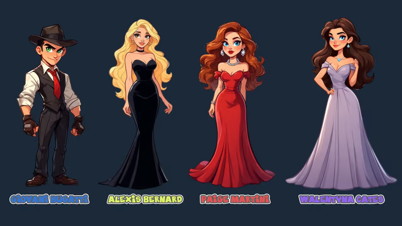 Giovani Bugatti, Alexis Bernard, Paige Martini i Valentina Cates.