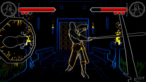 Screenshot of Slash-Out: Fantasy Dueling gameplay showing in-action mechanics