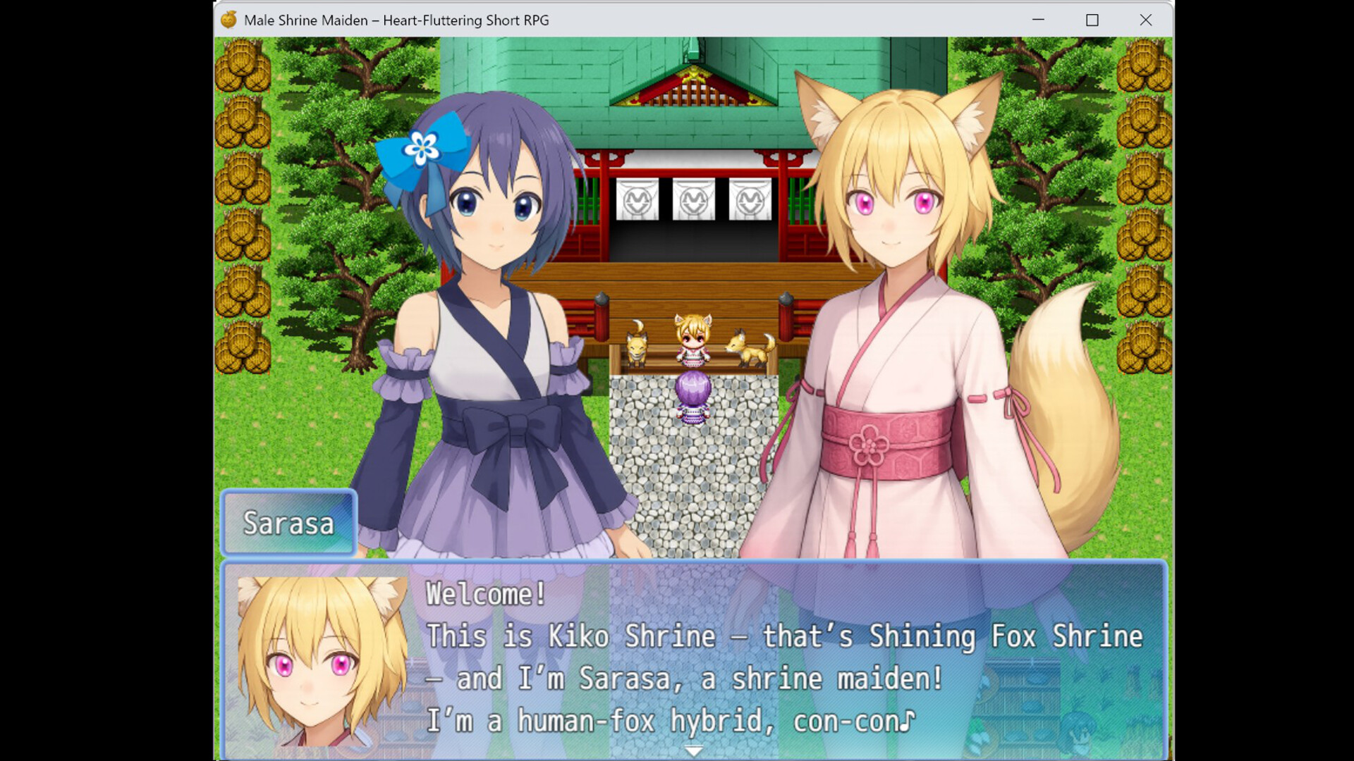 Male Shrine Maiden Heart-Fluttering Short RPG screenshot #2