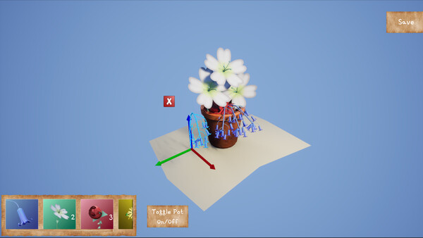 Screenshot of Flowers of Tipmoore gameplay showing in-action mechanics