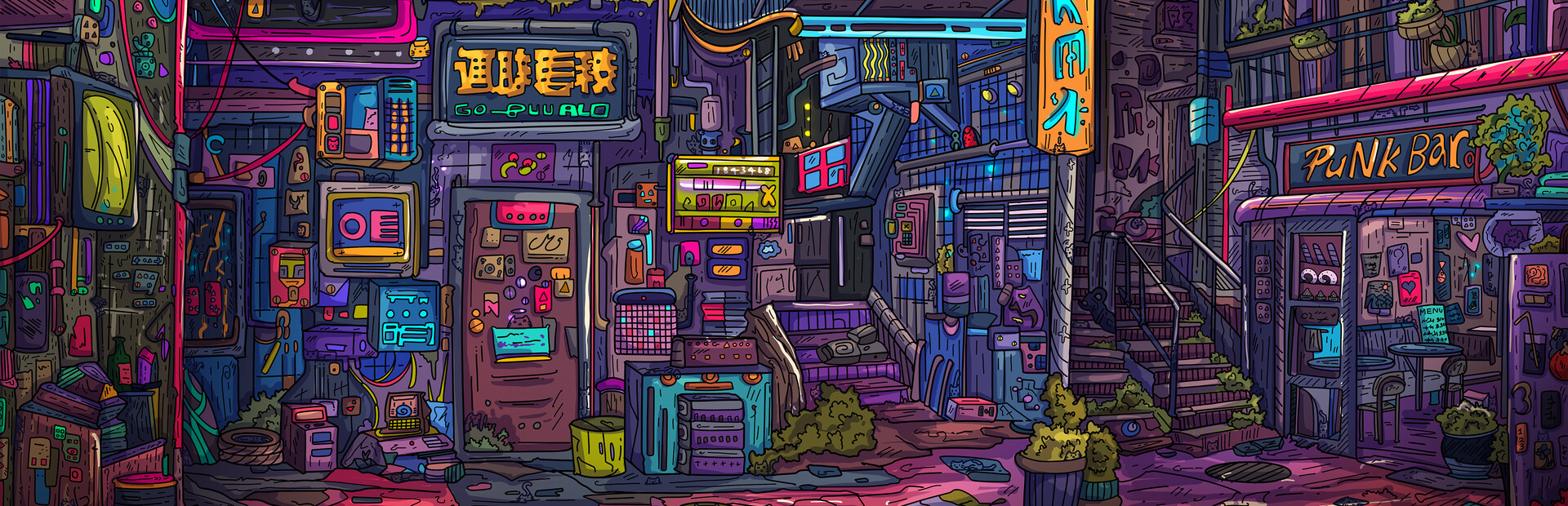 100 Neon Cats