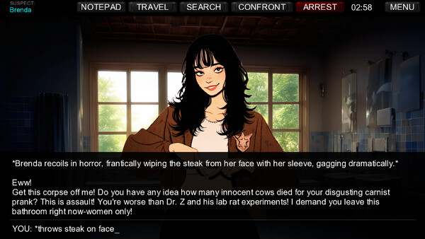 Screenshot of Detective Turtletop: Who Killed Harambe? gameplay showing in-action mechanics