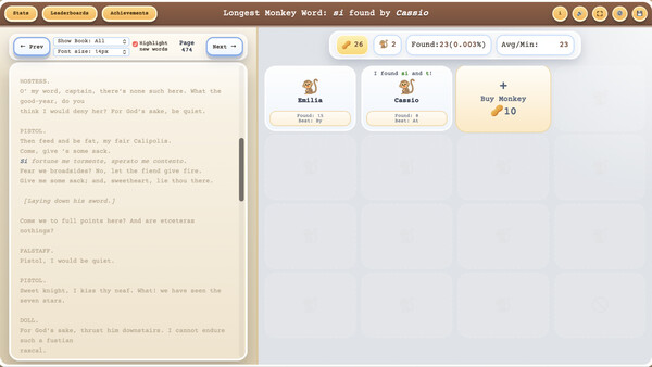 Simian Shakespeare screenshot 2