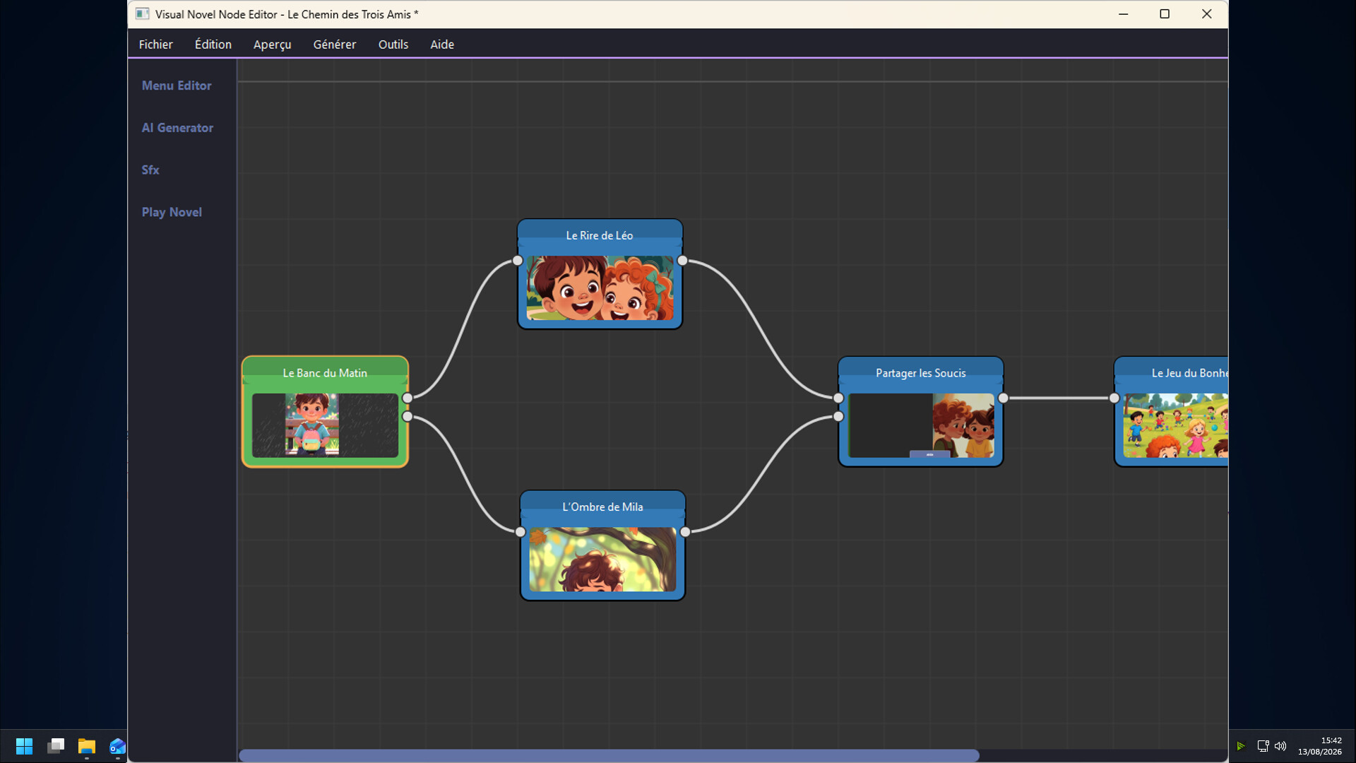 Visual Novel Nodal Editor screenshot 2