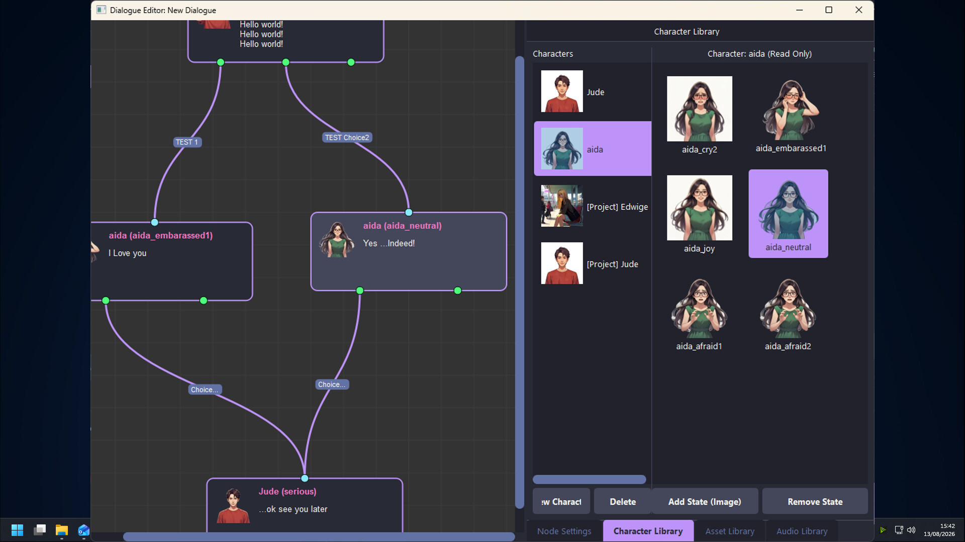 Visual Novel Nodal Editor screenshot 3