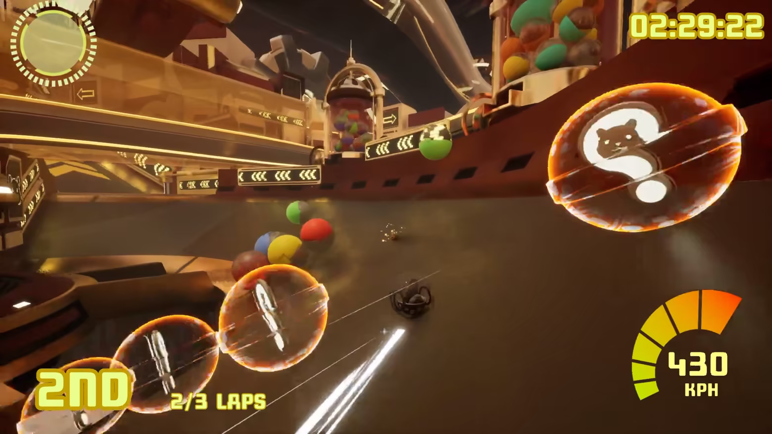 A screenshot of Hamsterballin's item pickup balls