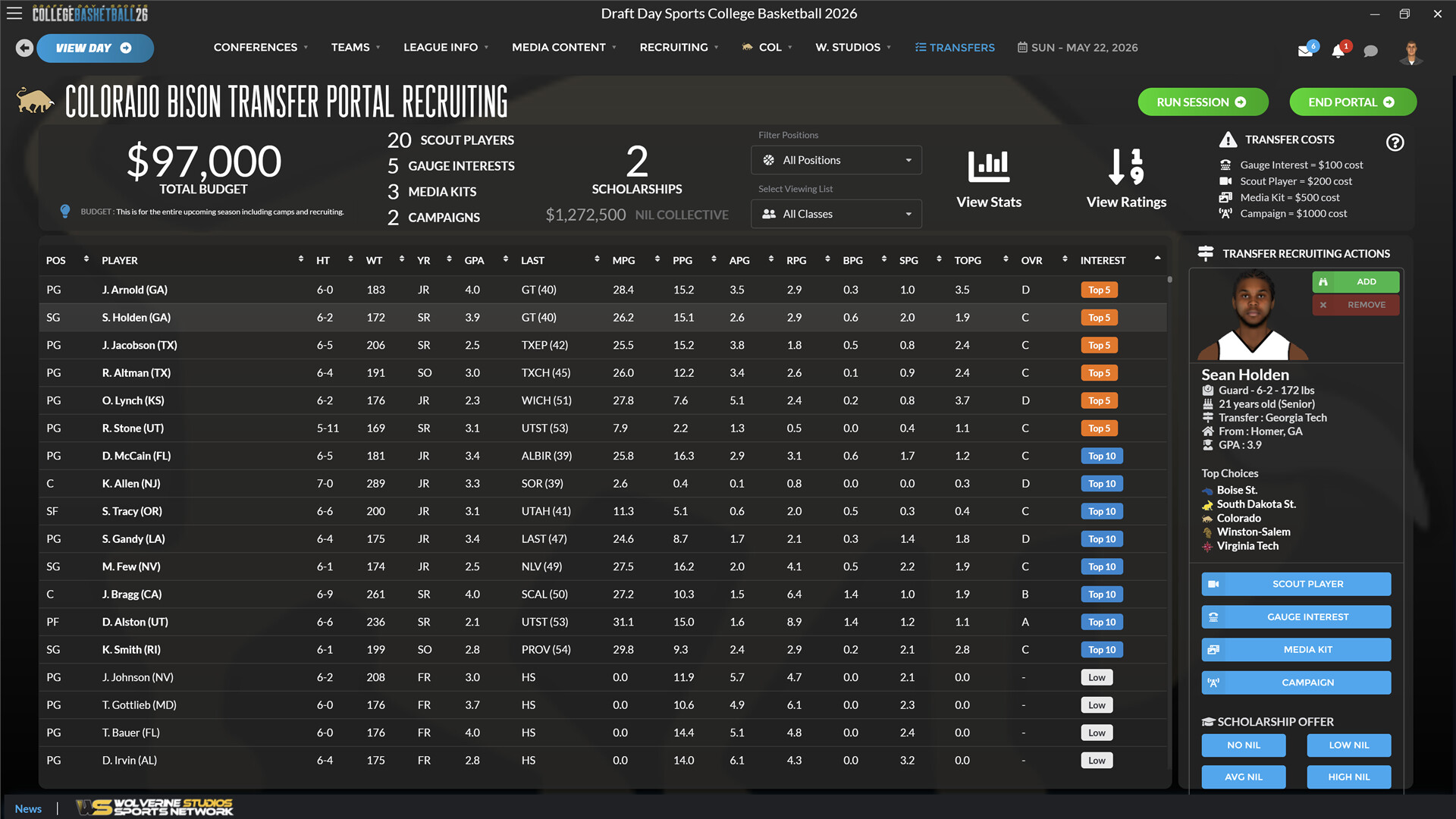 Draft Day Sports: College Basketball 2026 screenshot #6