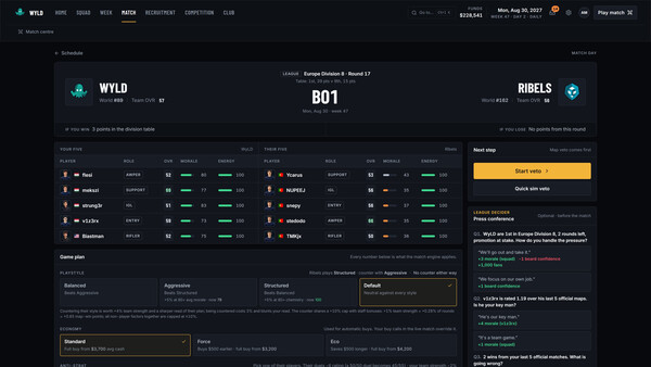 Screenshot of Esports Manager: FPS